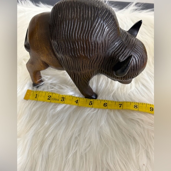 Collectable Wooden Buffalo Figurine - Picture 7 of 7